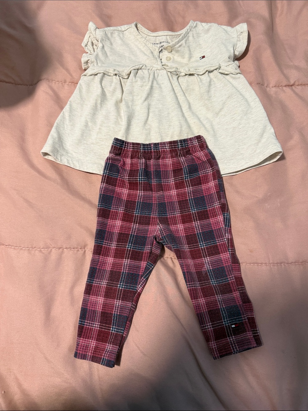 Tommy Hilfiger Girls Pink Plaid Leggings